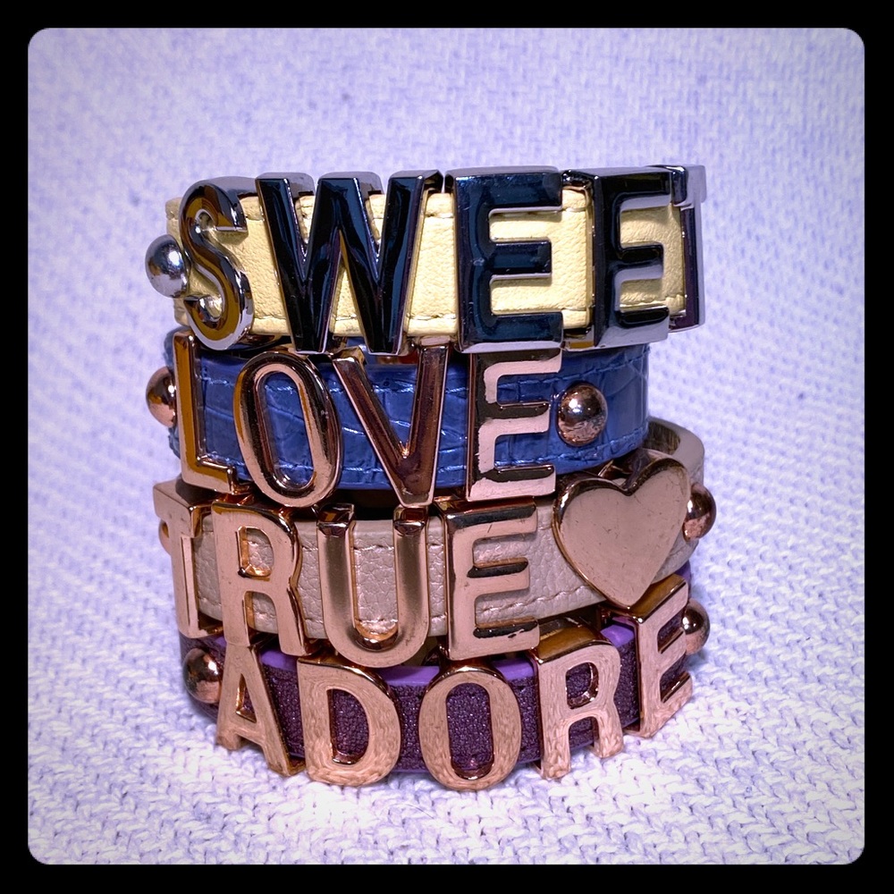 4 BCBGeneration Leather Script Bracelets